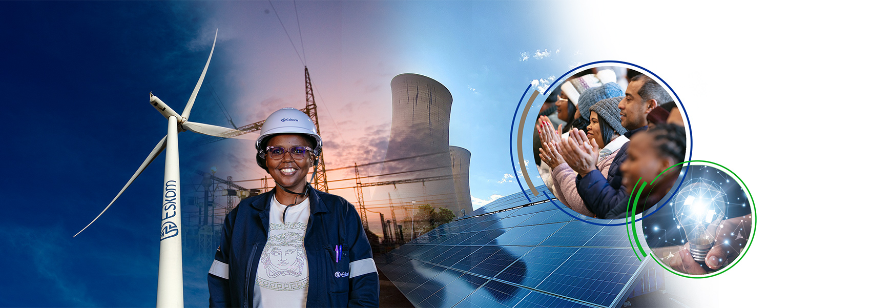 Eskom people with flag